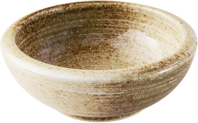 Wazakura Minoyaki Series Small Round Glazed Ikebana Flower Vase Made in Japan, Handpainted Floral Arrangement Pottery Supplies - Sand Beige