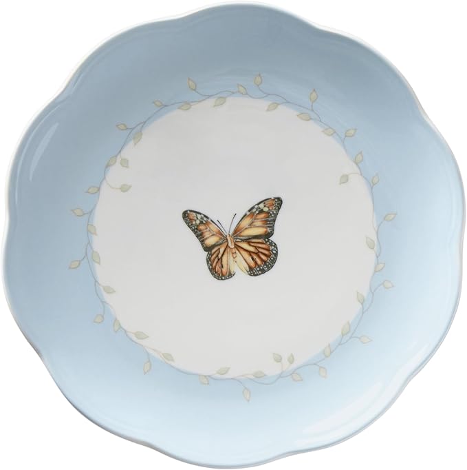 Lenox Dinnerware Set, Butterfly Meadow 4-Piece Dessert Plate Set, Service For 4, Microwave And Dishwasher Safe, Porcelain Plates, Salads And Pasta, Dish sets, Home & Kitchen (Assorted, 4 Pieces)