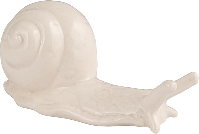 Creative Co-Op Stoneware Figurine Snails Accent Decor, Set of 6 Pieces, White