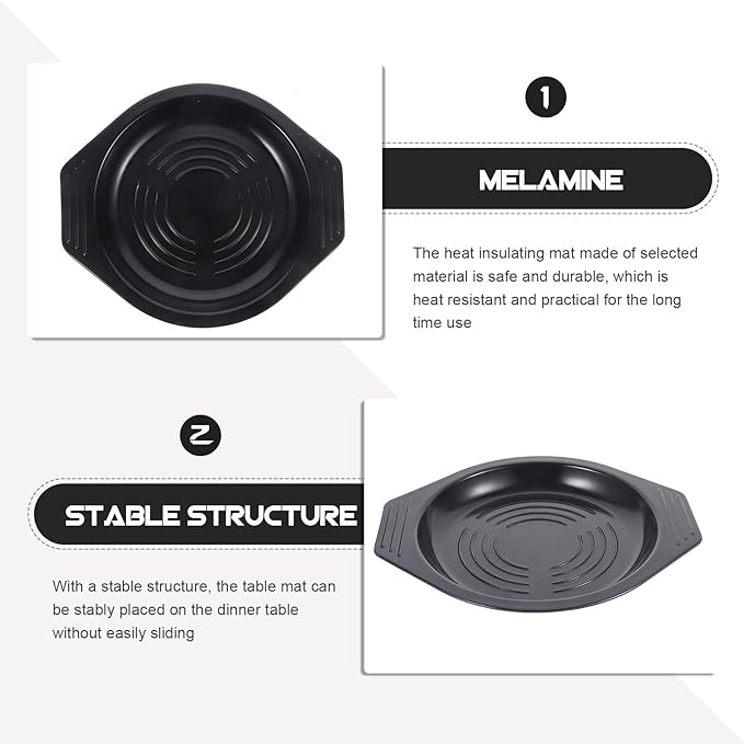 2pcs Heat Resistant Pot Base Tray for Casserole, Thickened Korean Stone Pot Holder with 19.5cm Diameter, Heat Insulation Table Mat for Kitchen and Dining