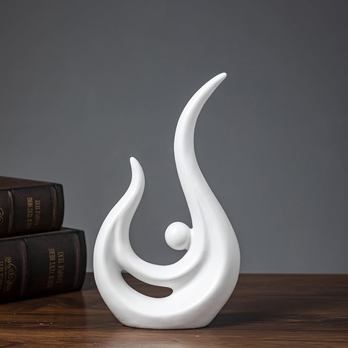 Sculptures Statues Sculptures White, Modern Abstract Art Decorative Statue, for Decoration Living Room, Bar, Bedroom, Gift, Ceramic