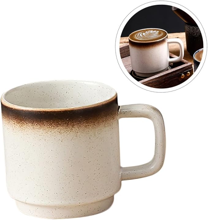 Amosfun Ceramic Mug for Tea and Juice Easy to Clean Water Cup for Use Elegant Design European Style