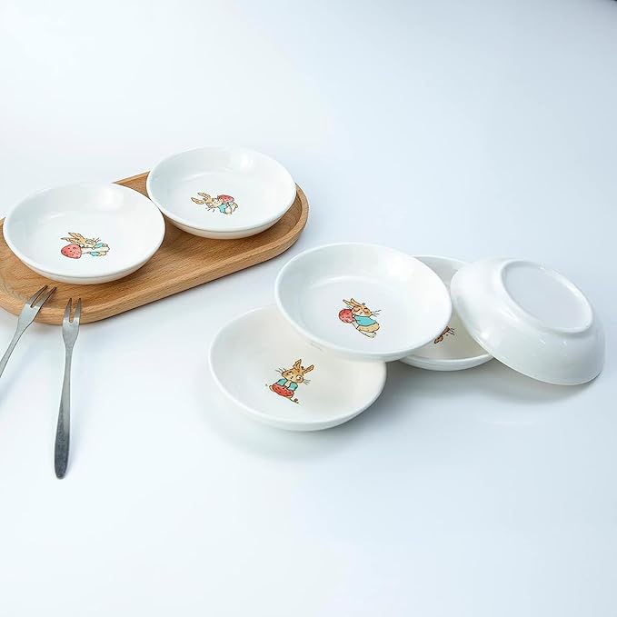 SOCOSY Super Cute Cartoon Animal Pattern Ceramic Sauce/Seasoning/Sushi Soy Dipping Bowl/Appetizer Plates/Serving Dish for Kitchen Home (Set of 6) - Corgi