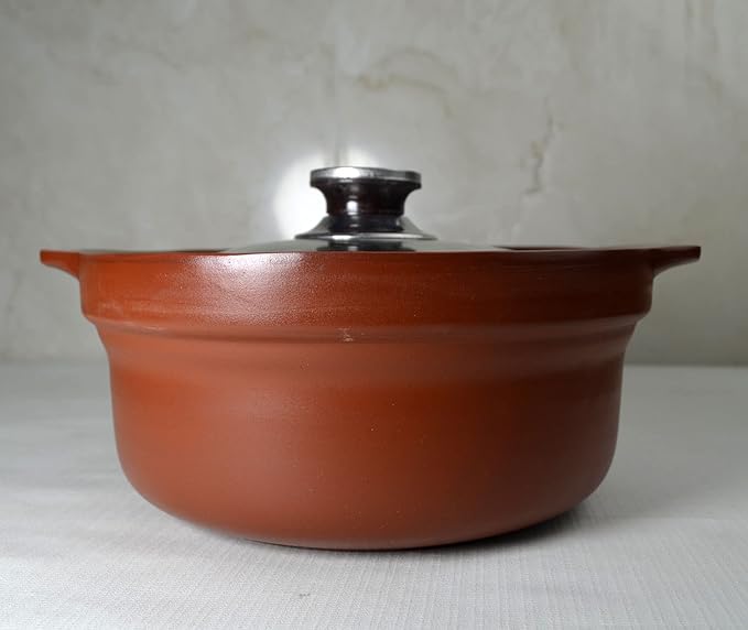 Shaguo Bowl Casserole Pot Clay Stone for Cooking Dolsot Bibimbap Soup Exclusive Range Unglazed Earthen (glass lid)