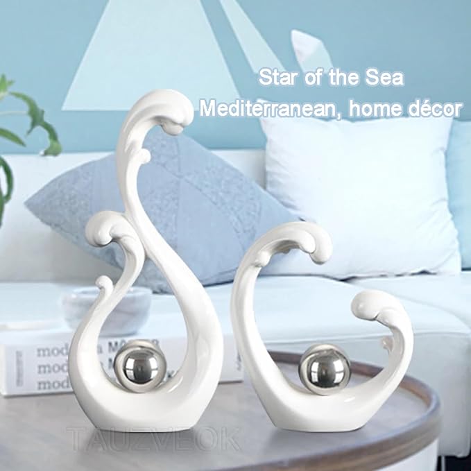 Sculptures Statues Sculpture Decoration White, Modern Abstract Art Sculptures Decoration, Office, Apartment Statues and Sculptures, Ceramic, White (White Wei?)