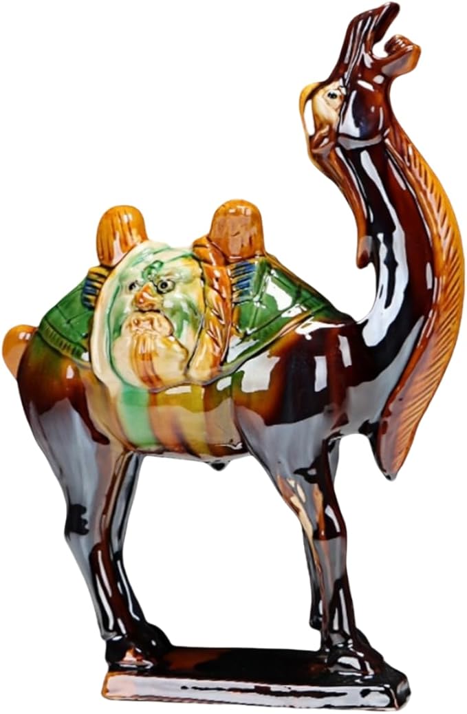 Ceramic Sculptures Chinese Feng Shui Ceramic Sculpture Silk Road Asian Art Decorative Ornaments Brown Camel