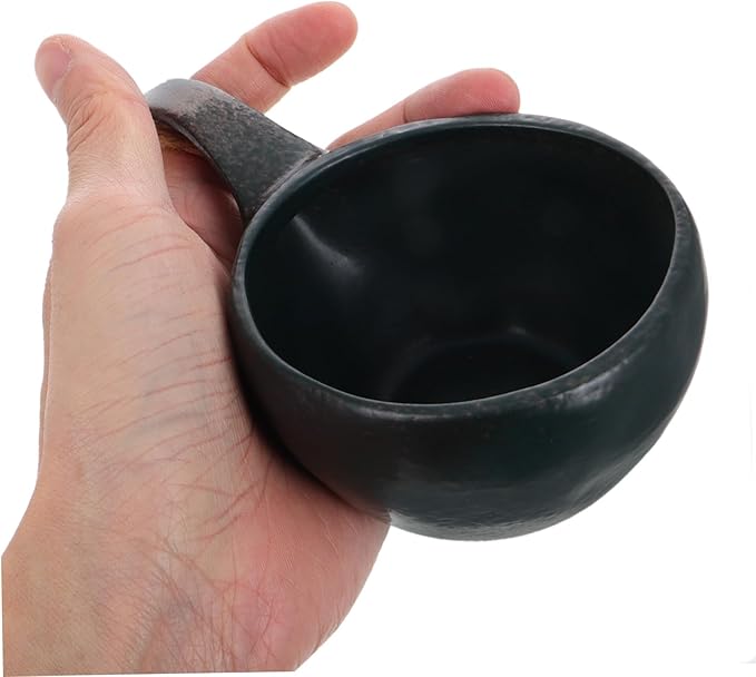 PRETYZOOM Japanese Vintage Ceramic Mug Soup Bowl Handles Aesthetic Tea Cup for Camping