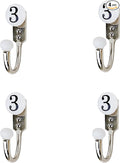 Indian Shelf 4 Piece Modern Ceramic, Zinc Decorative Cute Hooks for Hanging Coats, Jackets, Leash, Hat, Towel, Backpack, Purse, Handbag for Living Space Decors:White