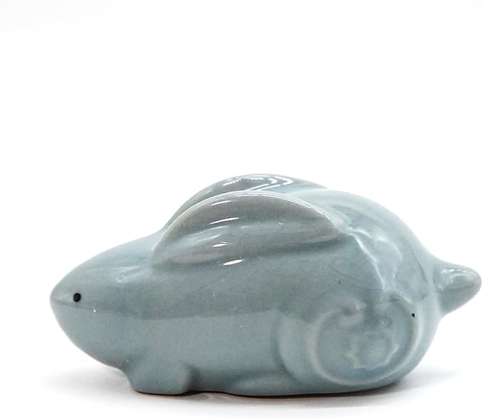 12 Chinese Zodiac Tea Pet, Unique Crackle Ru Porcelain, Traditional Chinese Cultural Tea Accessory, Asian Home & Office Decor, Gift for Tea Lovers & Anniversaries (Rabbit 1pc)