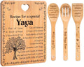 Yaya Gifts - "Recipe for a Special Yaya" Yaya Gifts for Grandma Cutting Board Set, Bamboo-Made Engraved Utensil Set Gifts for Yaya Cutting Board, Best Yaya Ever Gifts.