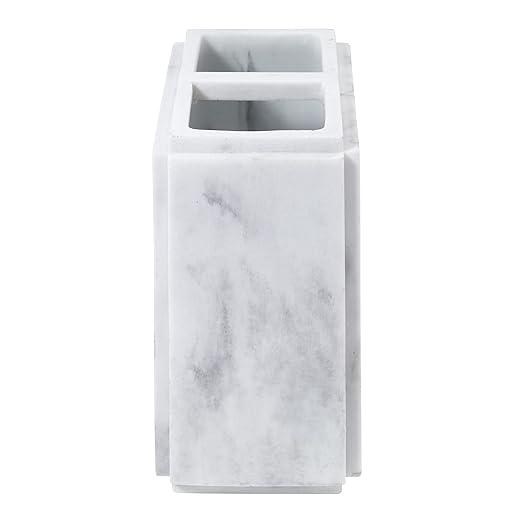 Avanti Linens - Toothbrush Holder, Resin Countertop Decor, Marble Inspired Bathroom Accessories (Catania Collection)