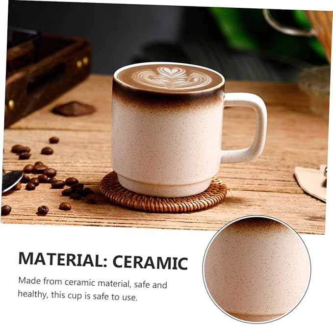 Ciieeo Ceramic Vintage Mug Set 16oz Decorative Water Drinking Cup Handle for Tea Coffee and Milk Elegant European Style for Home and Office Use