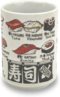 Japanese Tea Cup - Pottery 9 fl oz, Yunomi Mug, Sushi Made in Japan (C3-6 Sushineta)