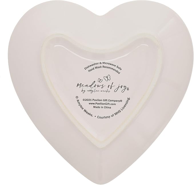 Pavilion Gift Company - Nana - Ceramic Heart-Shaped Keepsake Dish, Watercolor Floral Design, Nana Gifts, Unique Gifts for Nana, Trinket Dish, Jewelry Dish, 1 Count, 4.5IN