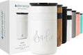 Elemental Personalized Artisan Insulated Tumbler, Triple Wall Coffee Travel Tumbler, Reusable Stainless Steel Coffee Tumbler with Ceramic Lid, Thermal Coffee Cup for Hot & Cold, 12oz - Matte White