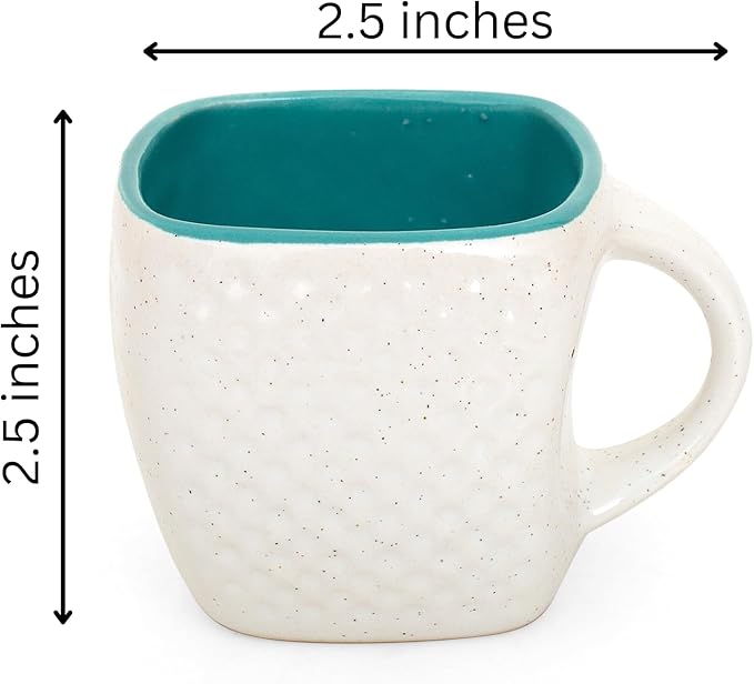 Handcrafted Set of 6 Ceramic Tea Cups 160 ML Elegant Porcelain Breakfast Coffee Mugs Glazed Finish For Cortado Cappuccino Espresso Kulhad Chai Microwave & Dishwasher Food Safe For Home Office Kitchen