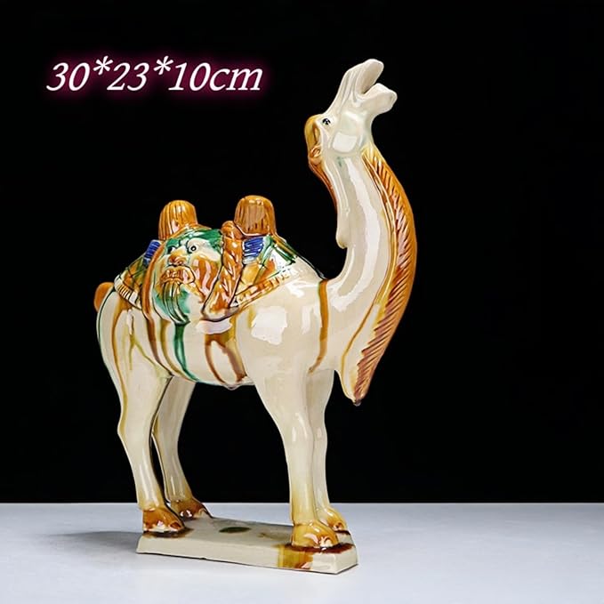 Statue Crafts Chinese Feng Shui Ceramic Sculpture Silk Road Asian Art Decorative Ornaments White Camel
