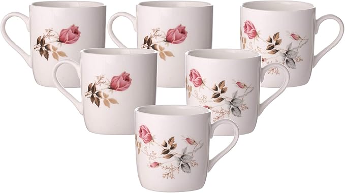 Clay Craft Ceramic Coffee Mugs and Cups - Set Of 6, Multicolor, 200ml
