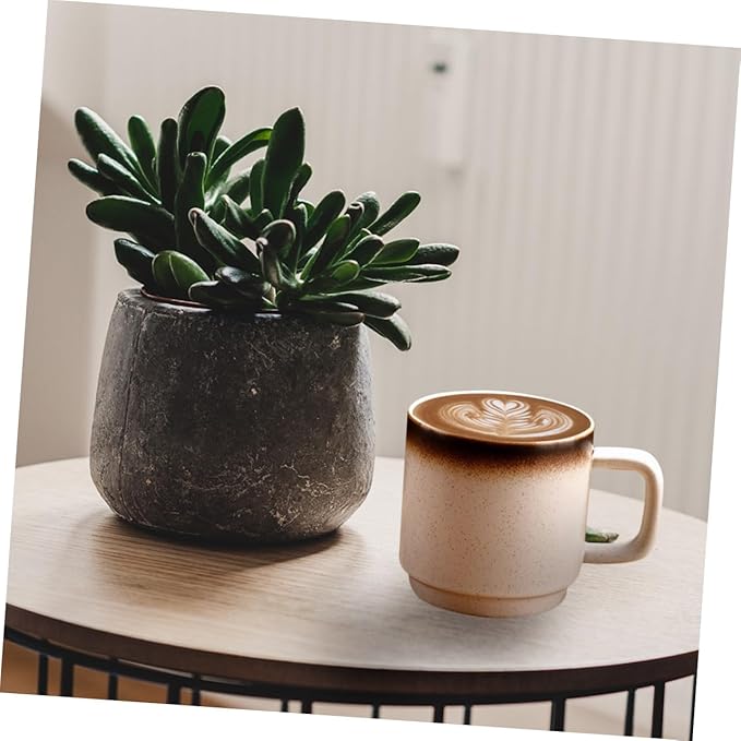 Amosfun Ceramic Mug for Tea and Juice Easy to Clean Water Cup for Use Elegant Design European Style
