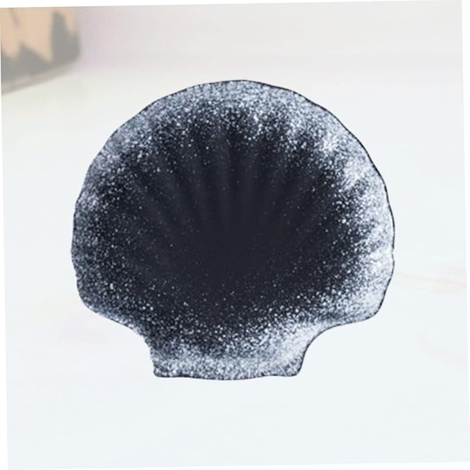 OUNONA 1pc Creative Shell-shaped Ceramic Plate for Home Restaurant Use Dinnerware for Salad Pasta Fruits Unique Design Easy to Clean for Entertaining