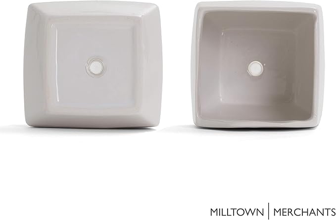 Milltown Merchants Succulent Wall Planters - Wall Vases - White Ceramic Wall Mounted Planters - Succulent Plant Pots - Hanging Vases for Living Wall (2 Pack/Contemporary/White)