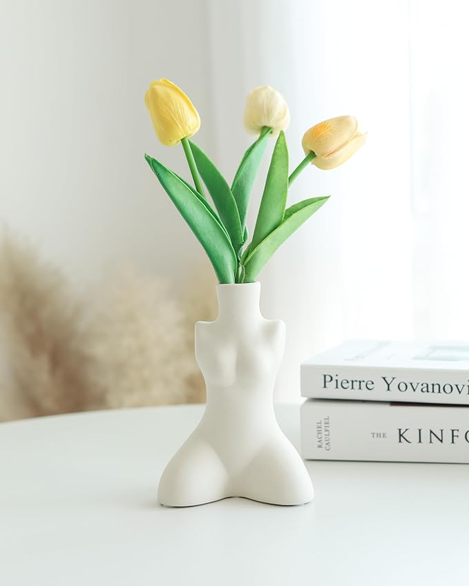 Elegant Female Torso Ceramic Vase – Minimalist Abstract Body Sculpture for Home, Office, and Living Room Décor – Modern Aesthetic, Perfect for Floral Arrangements, Dried Flowers, Standalone Art Piece.