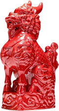 Chinese Style Sculpture Auspicious Kirin Sculpture Living Room Study Desk Desktop Decoration Feng Shui Ornaments Asian Art Collection - Red