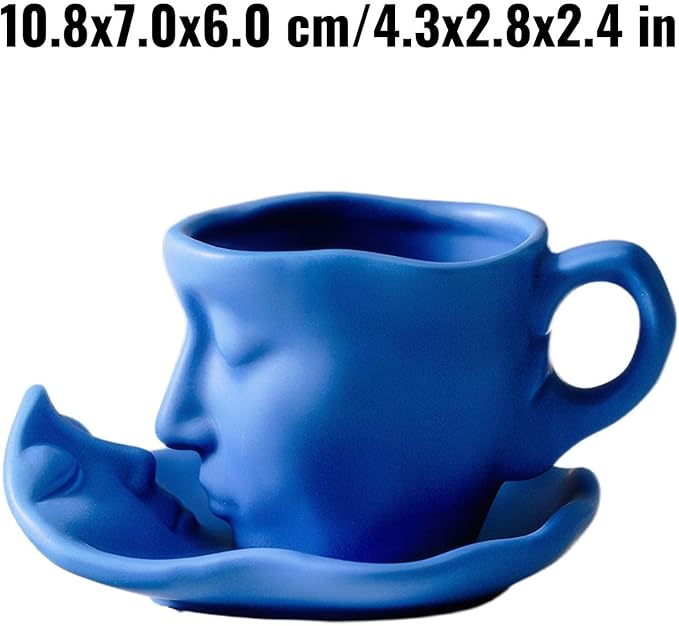 Artistic Ceramic Coffee Mug with Sculptural Face Design for Home Decor and Gift Giving