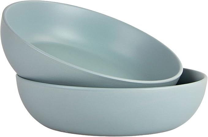 10 Strawberry Street Wazee Matte Coupe Dinnerware, Bowl, Mineral Blue, Set of 6