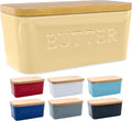 PriorityChef Extra Large Butter Dish with Lid for Countertop, Ceramic Butter Container With Airtight Cover, Butter Keeper for Counter or Fridge, Butter Holder Storage, Khaki