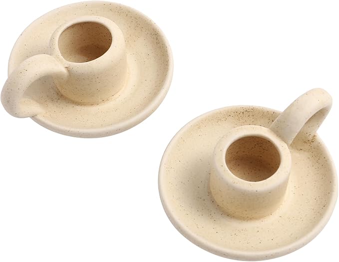 Candle Holder, 2PCS Halloween Nordic Style Ceramic Taper Candlesticks Holders Coffee Table Decor, Christmas Weddings, Desktop Ornaments Home Decor