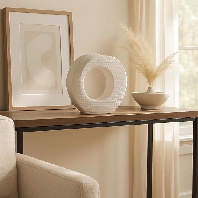 Decorative Home Decor Sculpture – Bathroom Accessory, Office and Room Decor Statement Piece – Modern Statue Accent for Living Room Decor, Bookself, Coffee Table or Artful Ornaments – 10" White