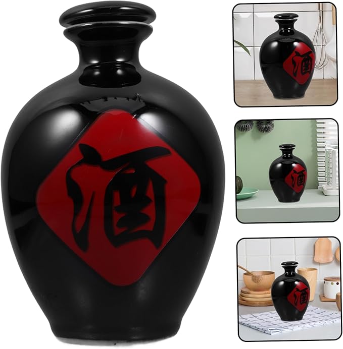 Chinese Ceramic Liquor Bottle Sealed Wine Jar Handmade Porcelain Sake Pot for Home Use 1 Jin Capacity Beverage Storage