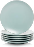 10 Strawberry Street Wazee Matte 8.25" Coupe Salad Plate, Set of 6, Mineral Blue