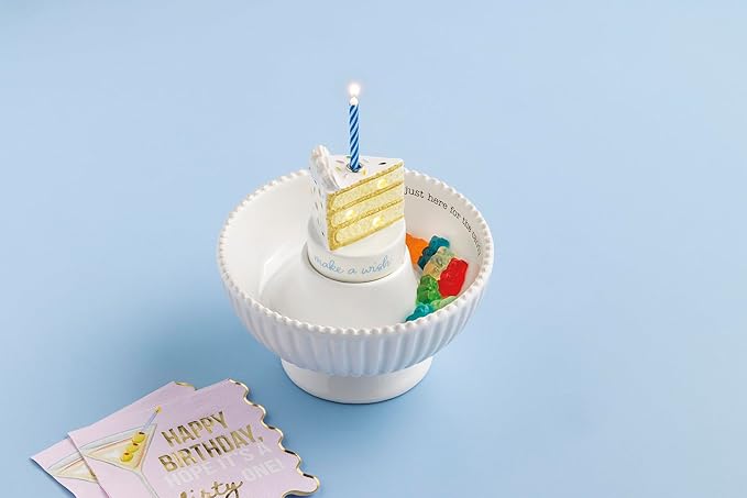 Mud Pie Ceramic Cake Candle Holder LED Sitter