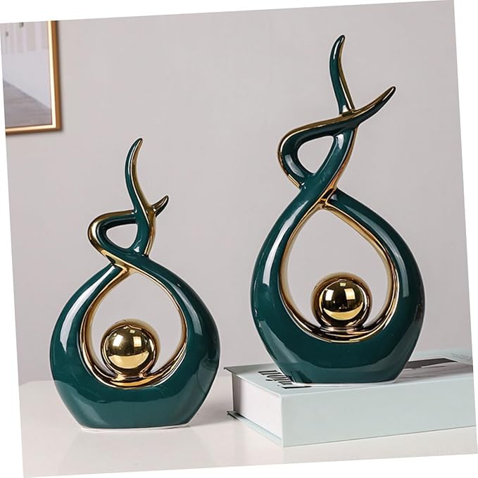Vaguelly Ceramic Modern Abstract Art Statue for Home Decor Lightweight Sculpture for Living Room and Dining Table Centerpiece Unique Design for Artistic Touch Bedroom and Study