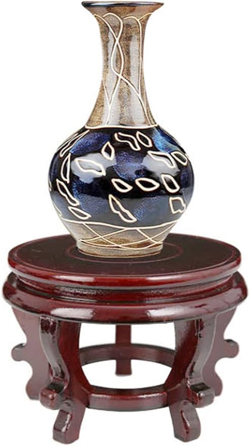 Chinese Display Stands Hand-Crafted Rosewood Oriental Vase Stand accessories Decor / Fish Bowl Stand (5.5 inches in diameter; 3.9 inches high)