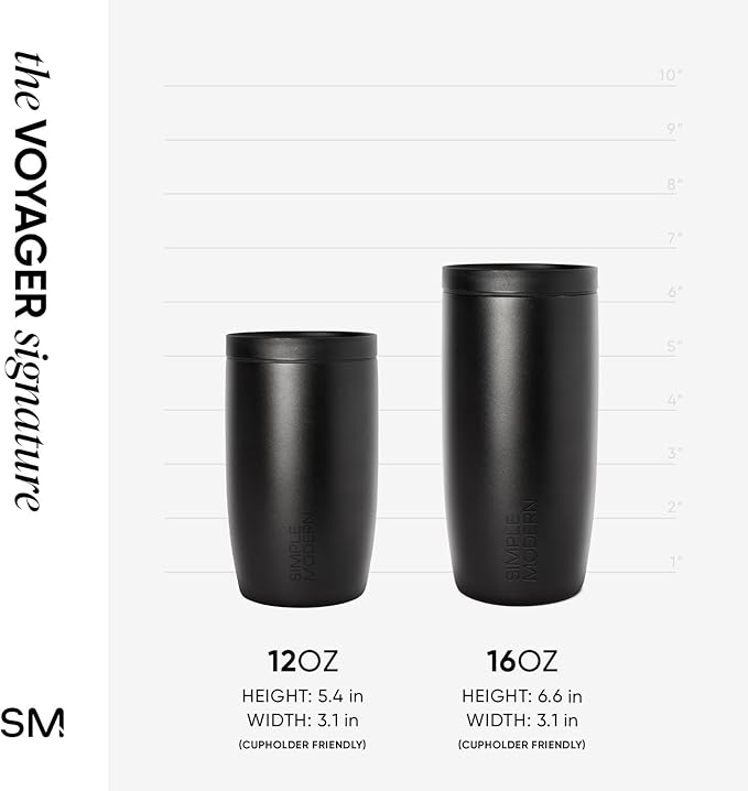 Simple Modern Travel Coffee Mug Tumbler with 360° Lid | Ceramic-Lined Insulated Stainless Steel Cold Brew Iced Coffee Cup | Gifts for Women Men Her Him | Voyager Signature | 16oz | Buttercup