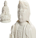 Top Ceramic Guan Yin Statue - Handmade Quan Yin, Kwan Yin, Quan Am, Kuan Yin for Meditation Altar, Female Buddha Statue - Goddess of Mercy and Compassion, Chinese Decor, Chinese Gifts