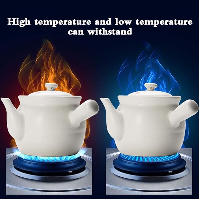 Casseroles Decoction Pot Ceramic Medicine Pot Traditional Ceramic Medicine Pot Decocting Casserole Chinese Herbal Medicine Decoction Pot Peony Medicine Pot (Color : White, Size : 2100ML)
