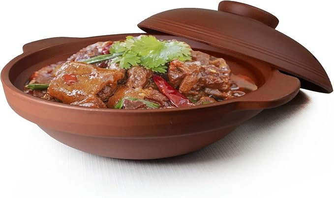 Qianshaguo Bowl zisha Clay Stone for Cooking Dolsot Bibimbap Soup Exclusive Range Unglazed Earthen (clay lid FU)