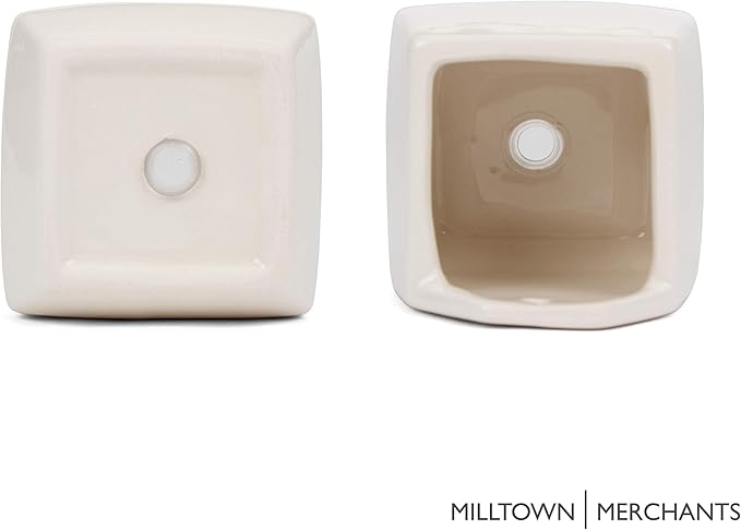 Milltown Merchants Succulent Wall Planters - Wall Vases - Black Ceramic Wall Mounted Planters - Succulent Plant Pots - Hanging Vases for Living Wall (2 Pack/Contemporary/White)