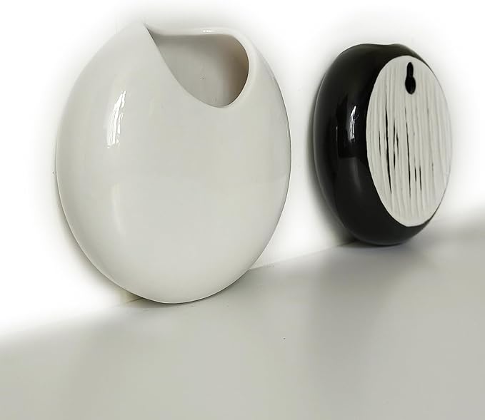 Small Wall Planters for Indoor Plants Ceramic Wall Mounted Plant Holder Go Pieces Shape Propagation Wall Hanging Pots for Plants Indoor Outdoor (White)