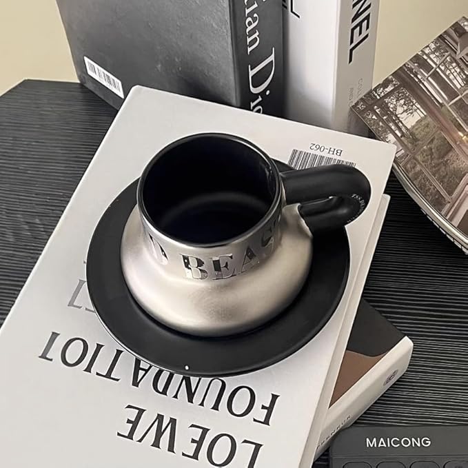 Novelties Coffee Mugs，Ceramic Coffee Cup and Saucer ，Funny Coffee Cups，Christmas Gift ，Birthday Gifts for Women