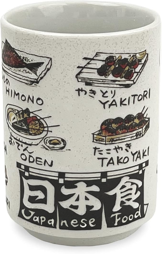 Japanese Tea Cup - Pottery 9 fl oz, Yunomi Mug, Sushi Made in Japan (C3-37 Japanese Food)