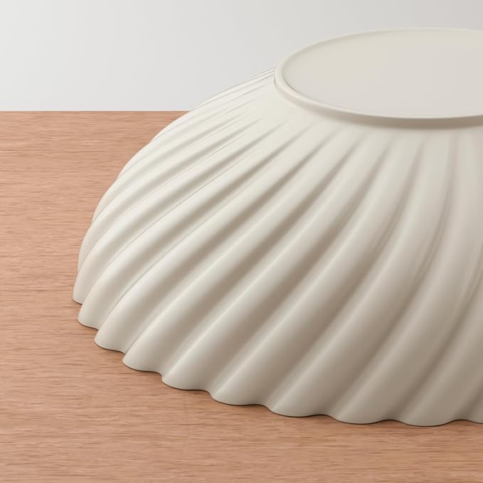 10'' Ceramic Decorative Bowl - Stylish Fruit Bowl for Kitchen Counter - Key Bowl for Entryway Table Decor - Large Decorative Bowls for Home Decor - Modern Home Decor Accents White