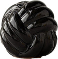 Hotfiary Small Ceramic Knot Statues Gold Home Decor, Modern Style Figurine Decorative Ball Ornaments, Sculpture Aesthetic Decor for Living Room, Bedroom, Apartment, Bookshelf, Office, Cabinets, Black