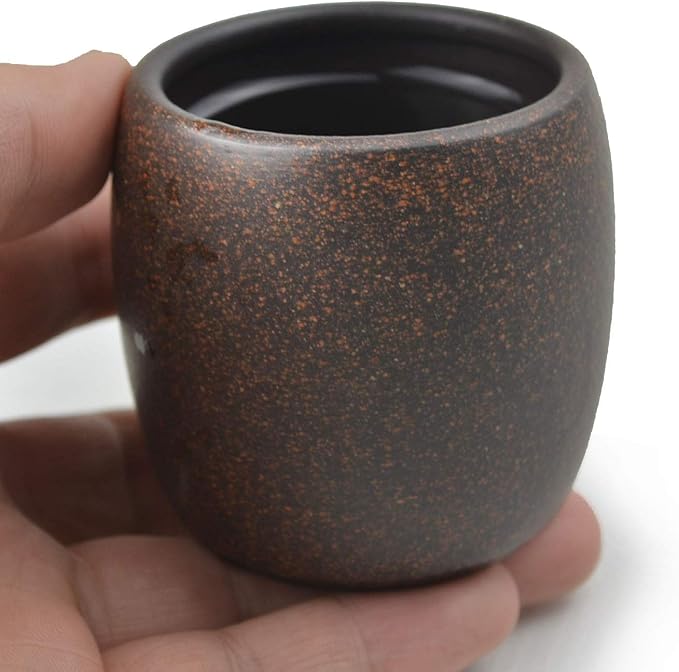 Teacup 2pcs Chinese Clay Genuine Black Sand Heijingan Zisha GongfuTea Cups (Round drum)