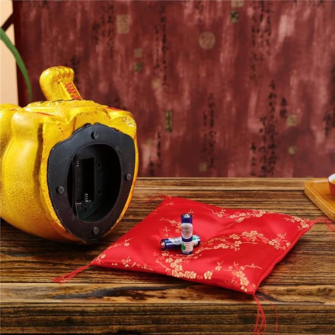 Luck Cat-Waving Arm Cat 9 Inches Gold Business is Booming Lucky Cat Chinese Feng Shui Deoration Cat Ceramic Maneki Neko Lucky Fengshui Cat Japanese Lucky Cat
