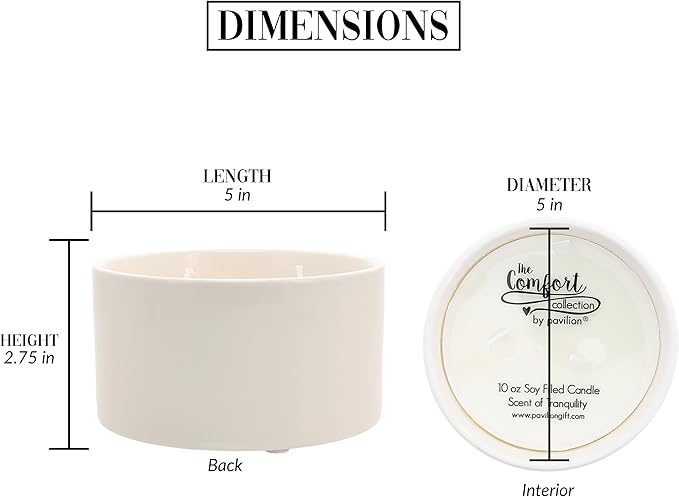 Pavilion Gift Company - Home Sweet Home - 10 oz Soy Wax Ceramic Vessel Candle Housewarming Apartment-Warming Gift Present Neutral Home Decor